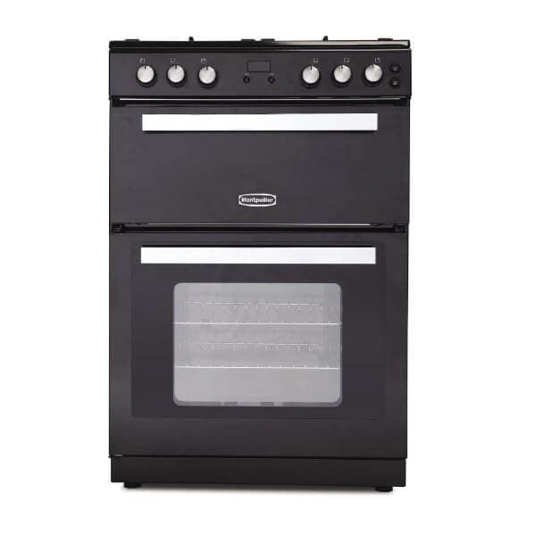 MONTPELLIER RMC61DFK BLACK 60CM DUAL FUEL MINI RANGE COOKER