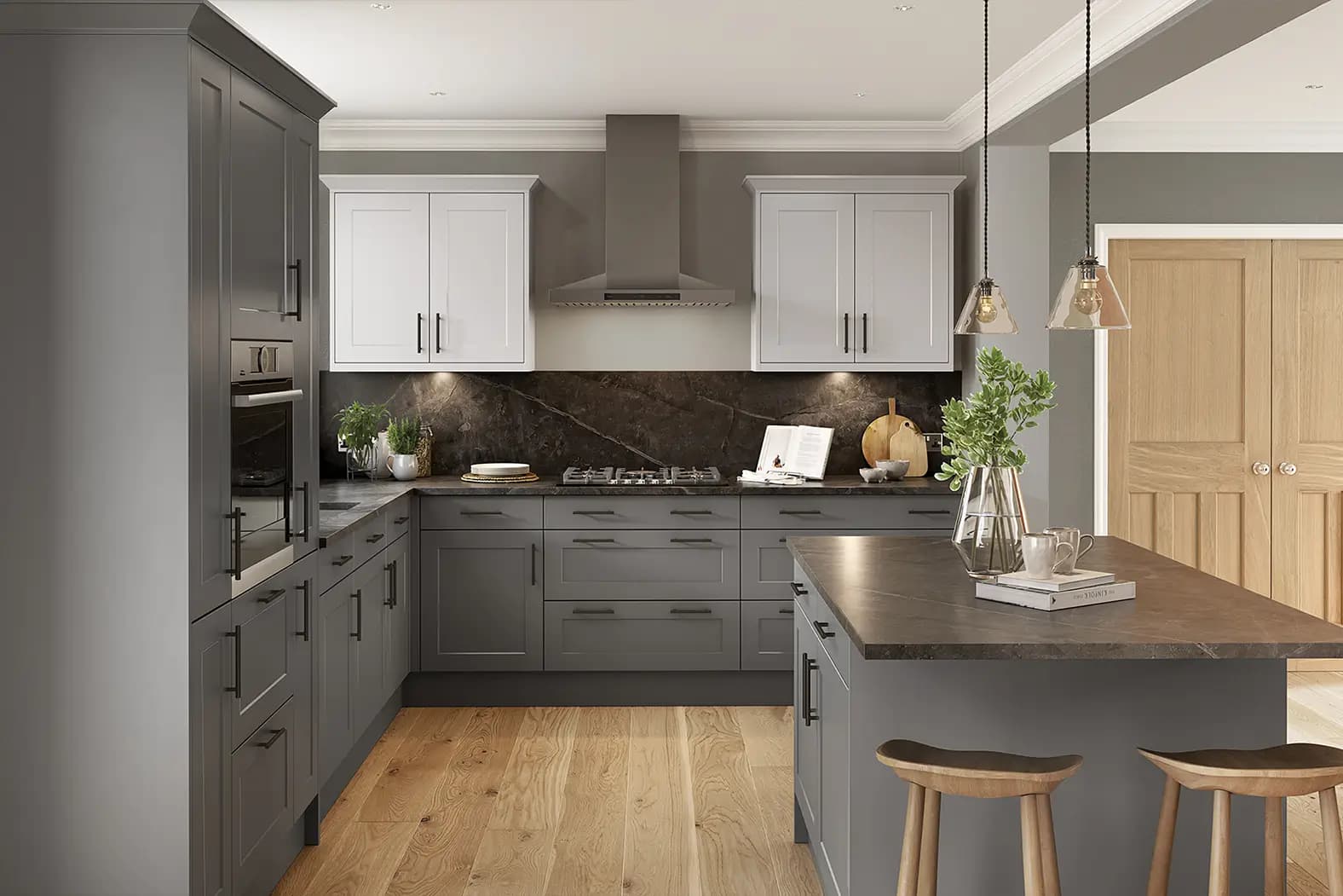 Bordeaux Matt Light Grey Kitchen