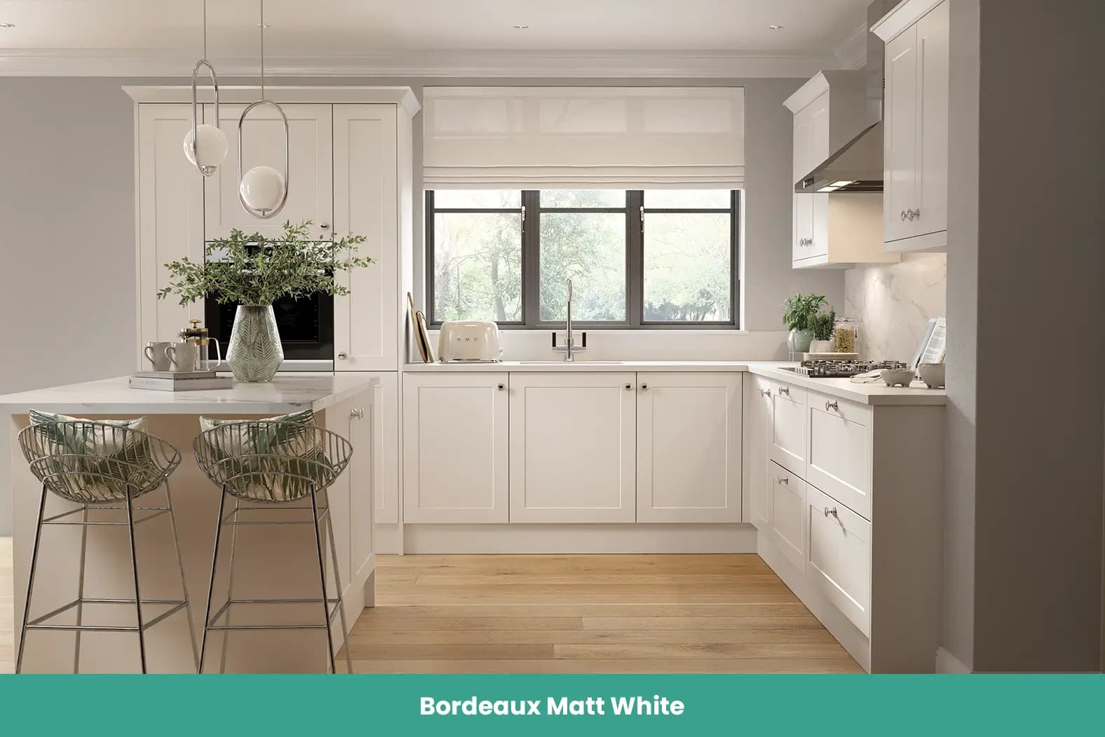 Bordeaux Matt White Kitchen