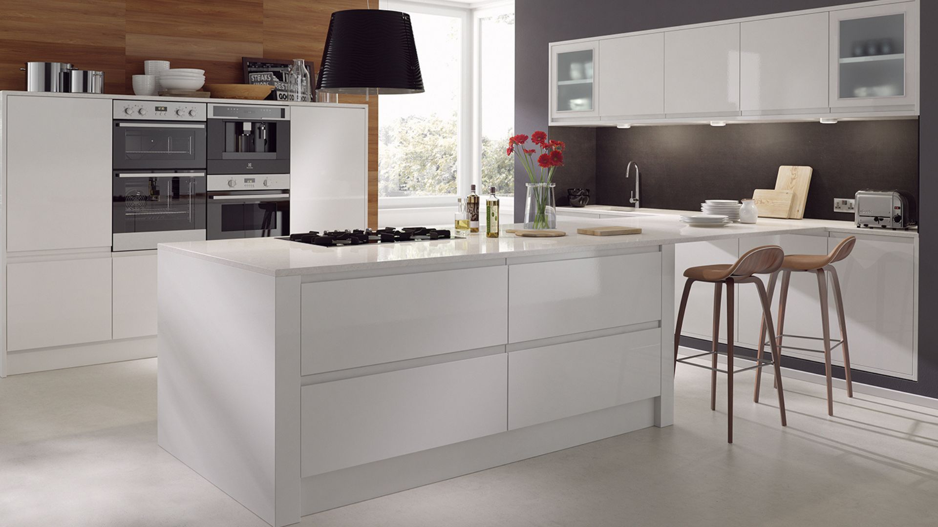 Banks J Profile Gloss Brilliant White Fitted Kitchen