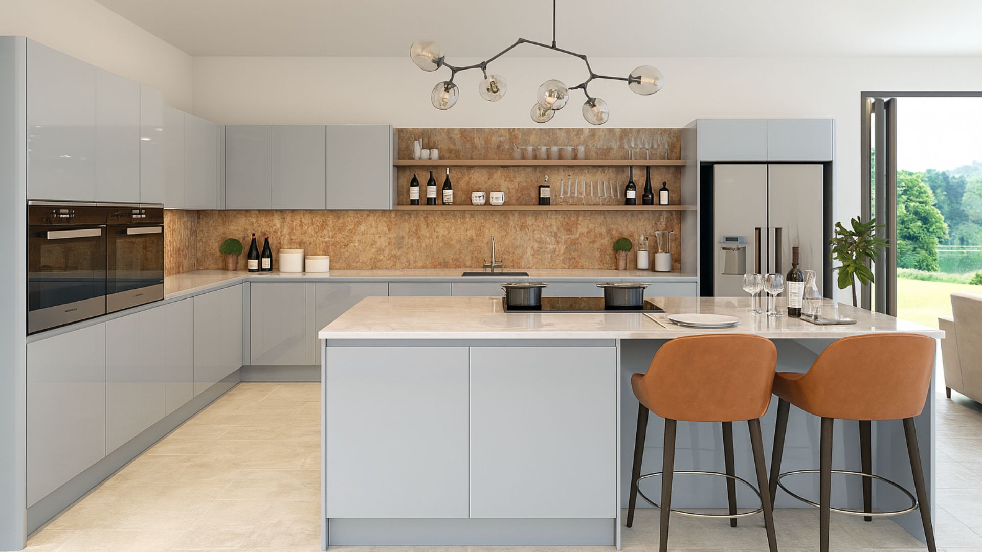 Banks J Profile Gloss Grey Fitted Kitchen