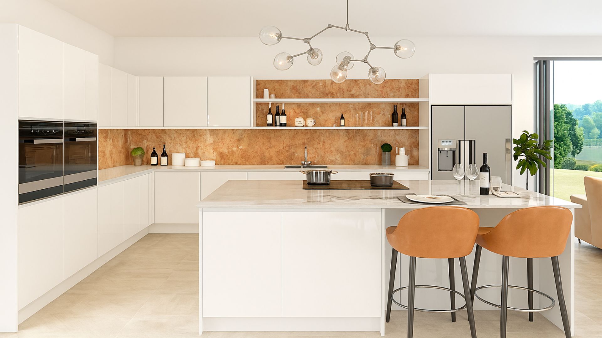 Banks J Profile Gloss White Fitted Kitchen