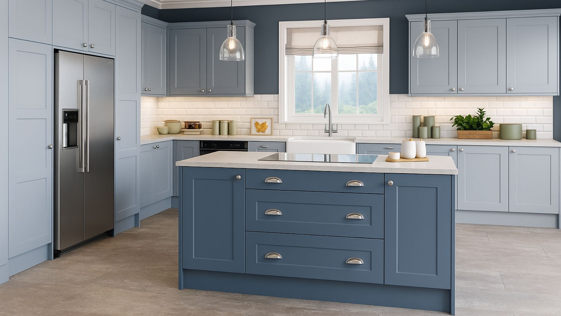 Delia Classic Shaker Sky Blue Fitted Kitchen