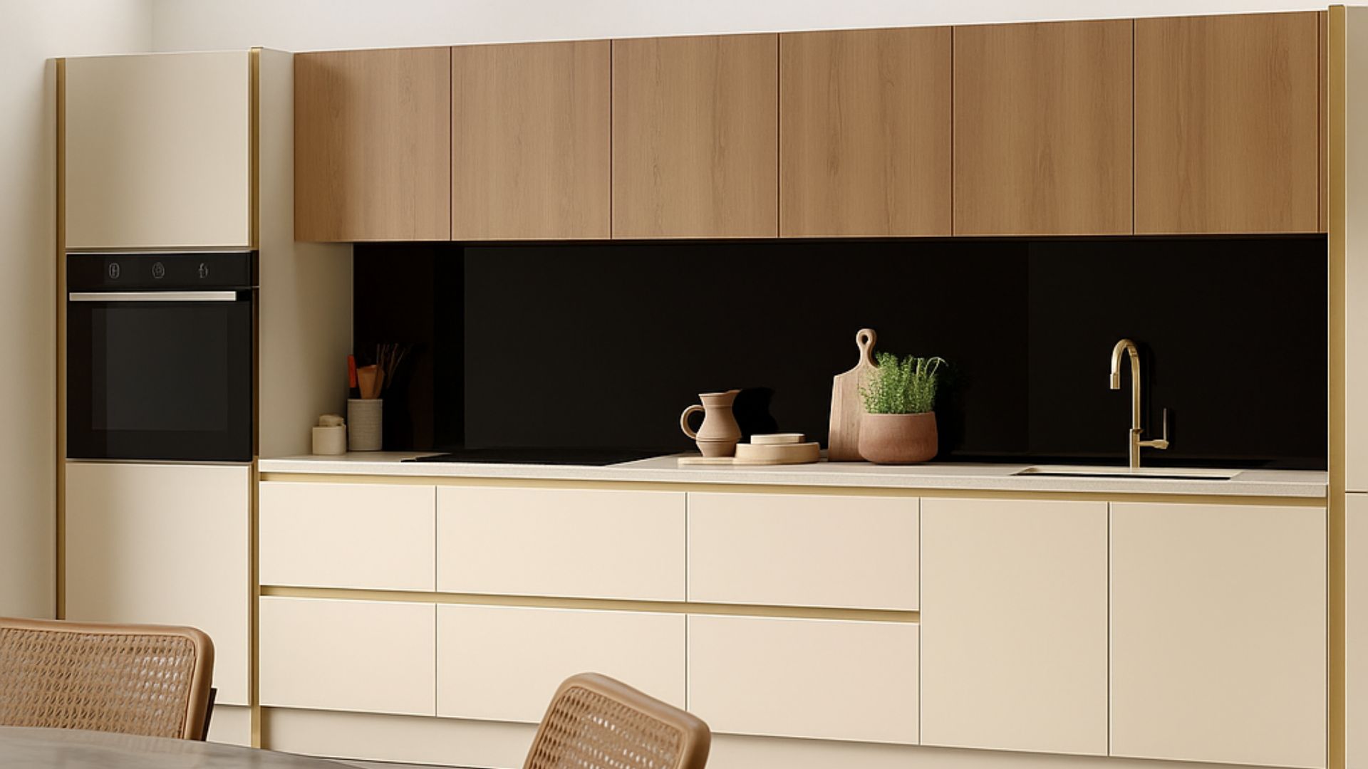Munro True Handleless Cream Kitchen