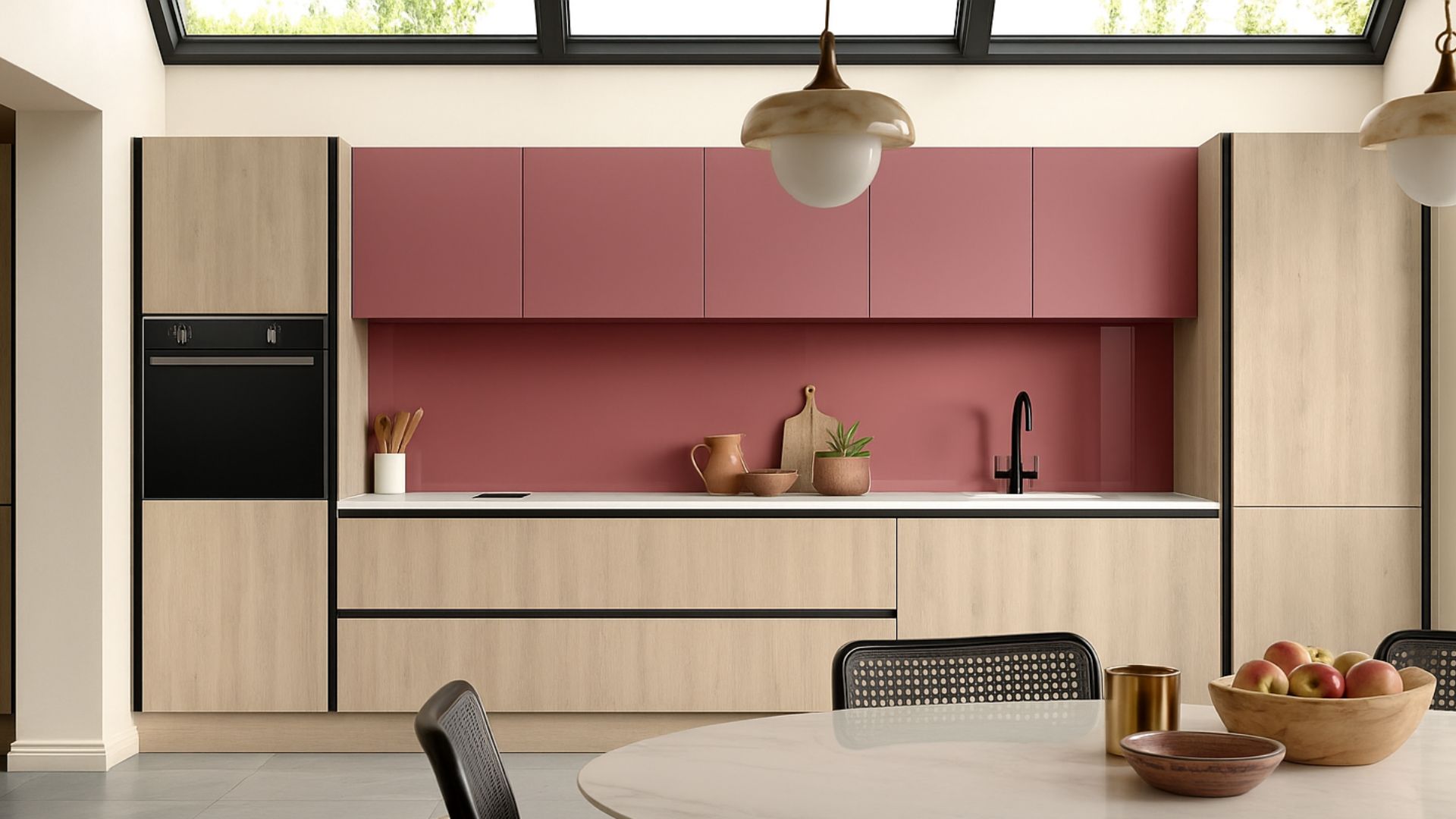 Munro True Handleless Oak Effect Kitchen