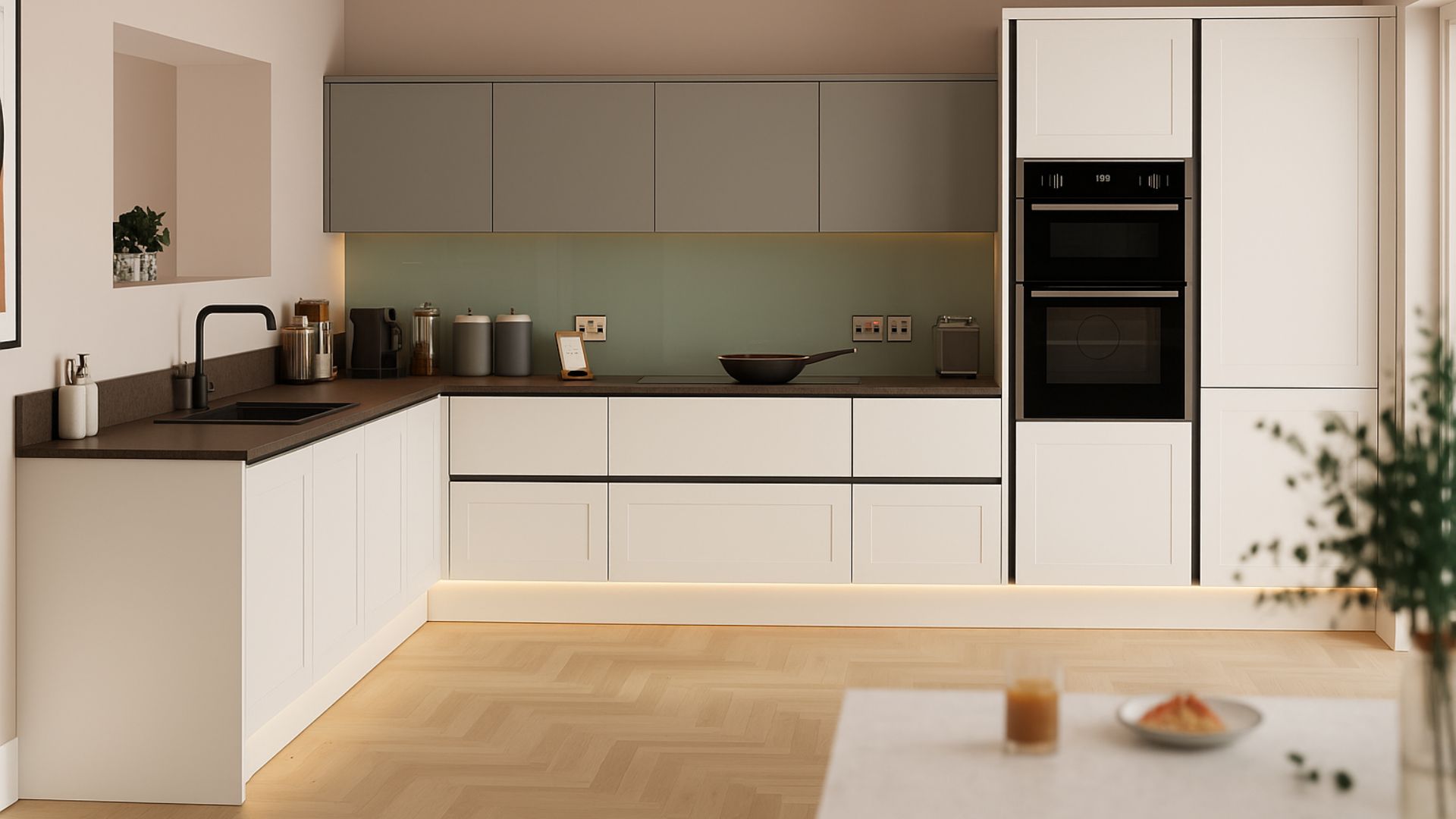 Munro True Handleless Shaker White Kitchen
