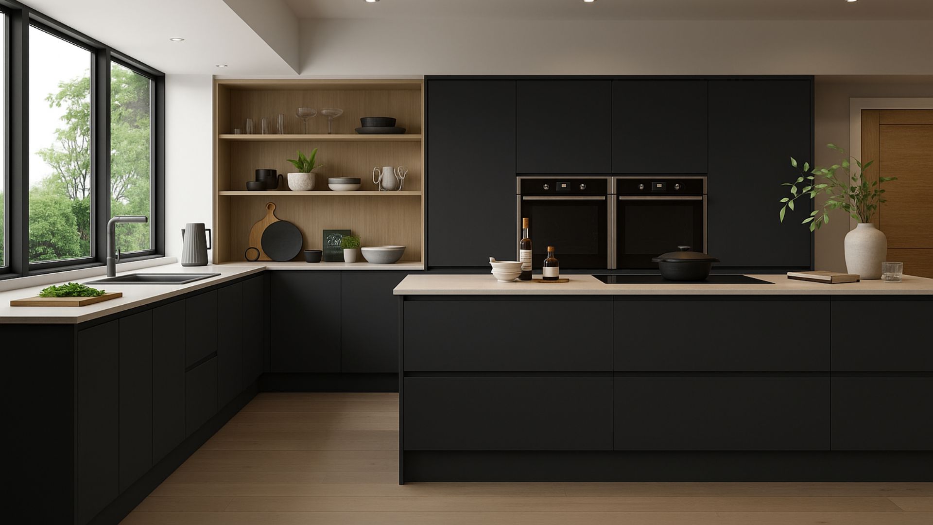 Oliver J Profile Matt Black Fitted Kitchen