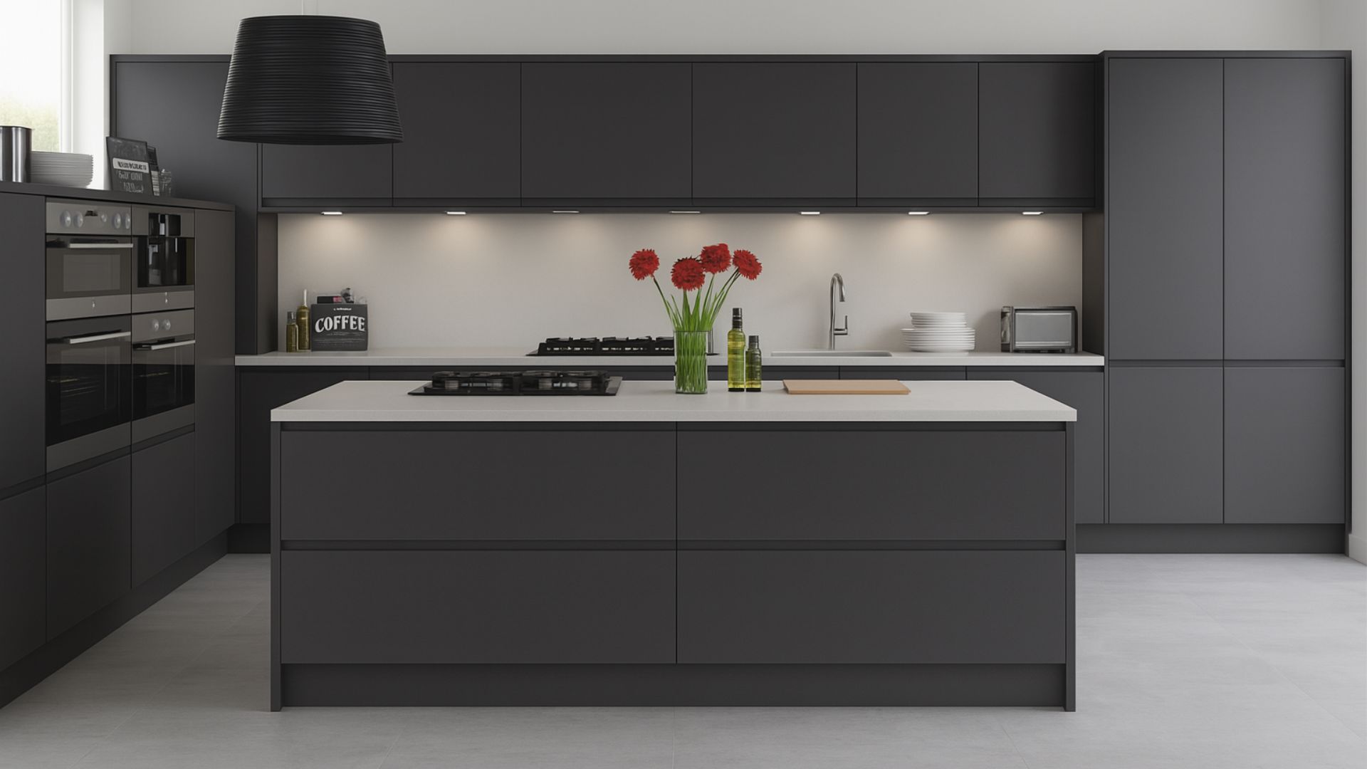 Oliver J Profile Matt Dark Grey Fitted Kitchen